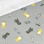 Single Jersey - Kuscheltiere Hellgrau