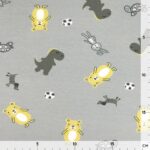 Single Jersey - Kuscheltiere Hellgrau