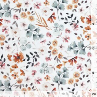 Single Jersey - Pretty Flowers Warmweiß - ORGANIC