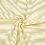 Single Jersey - Warmweiß mit 2 mm ockergelben Streifen