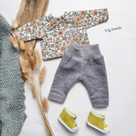 Single Jersey – Vintage Flowers Camel Warmweiß