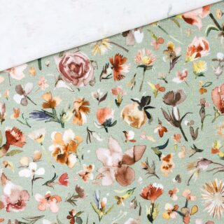 Single Jersey - Summer Flowers Earth Green