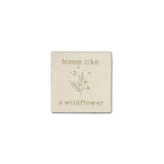 Label "bloom like a wildflower" - 35 x 35 mm - White Sand