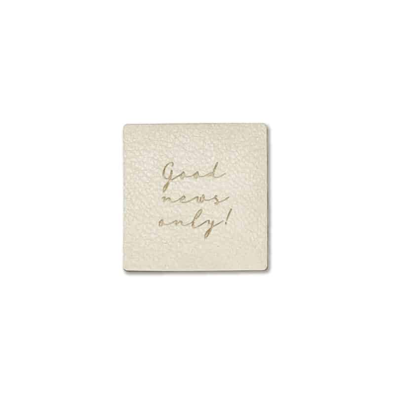 Label "good news only" - 35 x 35 mm - White Sand