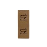 Label Loop "smile laugh dance" - 50 x 20 mm - Lederbraun