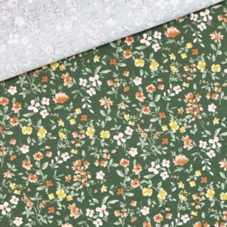 Single Jersey - Minimal Fleurs - Smoky Green