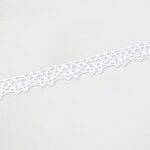 Baumwollspitze mit leichten Zacken – 14 mm – Weiß