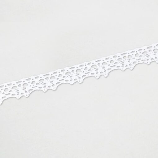 Baumwollspitze mit leichten Zacken – 14 mm – Weiß