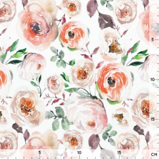 Single Jersey - Aquarell Rosen - Warmweiß