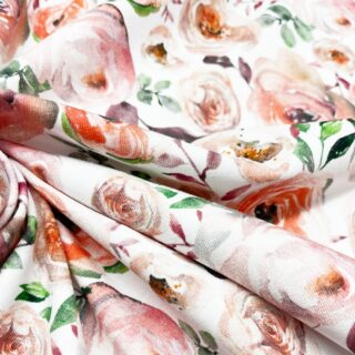 Single Jersey - Aquarell Rosen - Warmweiß