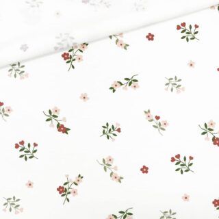 Single Jersey - Kleine Blümchen - Warmweiß
