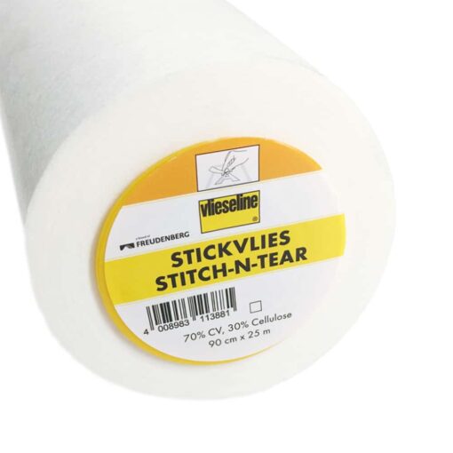 Stickvlies - ausreißbar - 90 cm weiß