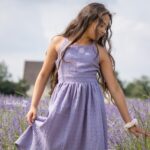 DIY Stoffe Outfit - Musselin Dusty Lavendel mit Blumen