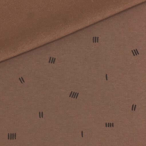 French Terry - leichter Kuschelsweat - Tiny-Stripes - Chocolate