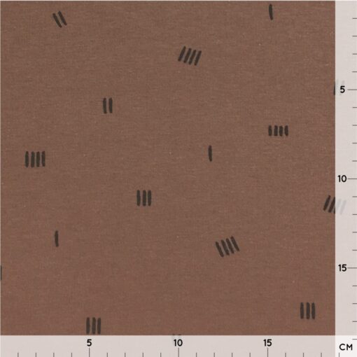 French Terry - leichter Kuschelsweat - Tiny-Stripes - Chocolate