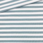 Single Jersey - Dunkles Altmint/Warmweiß - 10 mm Streifen