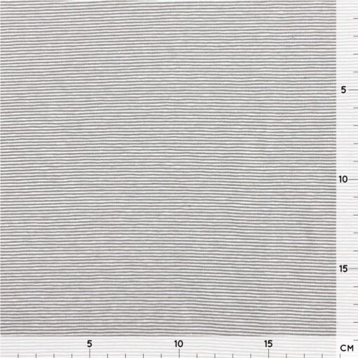 Single Jersey - Dunkles Smoky Beige/Weiß 1 mm gestreift