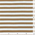 Single Jersey - Heller Zimt/Warmweiß - 10 mm Streifen