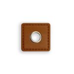 Kunstlederpatch mit Öse - Zimtbraun
