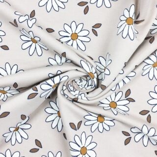 French Terry - Daisies Rose Beige