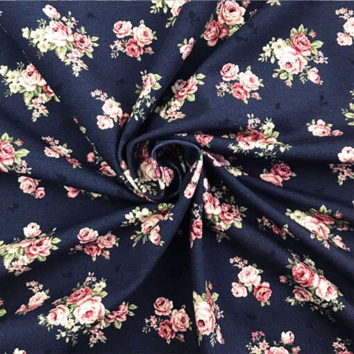 Single Jersey - Roses Navy