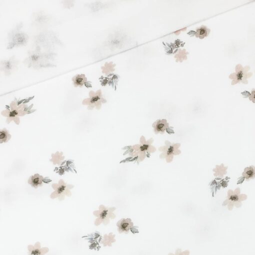 Musselin - Soft Flowers - Warmweiß