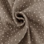 Musselin - Pünktchen - Dunkles Smoky Beige