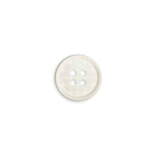 Kunststoffknopf rund - 12 mm - Cream - Mandala - 4-Loch