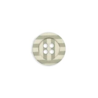 Kunststoffknopf rund - 15 mm - Earth Green - Streifen - 4-Loch