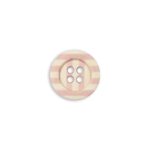 Kunststoffknopf rund - 15 mm -Zartes Altrosa - Streifen - 4-Loch