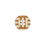 Kunststoffknopf rund - 15 mm -Zimt - Streifen - 4-Loch