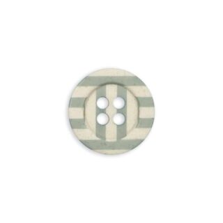 Kunststoffknopf rund - 20 mm - Altmint - Streifen - 4-Loch
