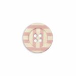 Kunststoffknopf rund - 20 mm -Zartes Altrosa - Streifen - 4-Loch