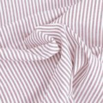 Baumwollstoff-Antique Rose-Weiß 3mm Streifen