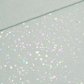 Musselin - Shiny Dots - Helles Altmintgrün
