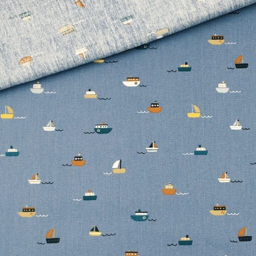 Popeline - Mini Boote Helles - Smoky Jeansblau