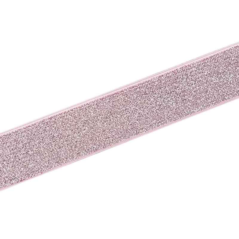 Gummiband - Zartes Rosa Glitzer - 40 mm