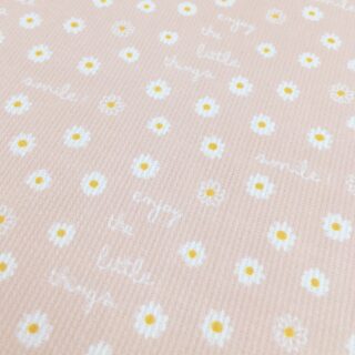 Baumwoll-Pique – Enjoy the Little Daisies – Puder