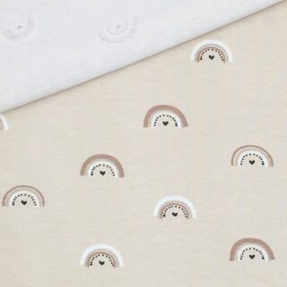 Single Jersey - Lovley Rainbows - Sand Beige