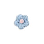 Kunststoffknopf mit Öse – 13 mm – Kleine Blume – Eisblau