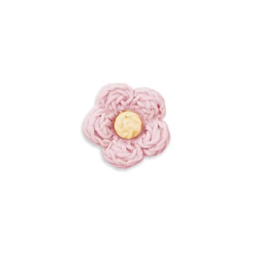 Kunststoffknopf mit Öse – 13 mm – Kleine Blume – Zartrosa
