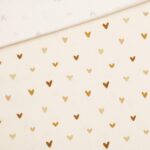Rippenjersey - Kleine Herzen - Creme Natur