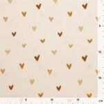 Rippenjersey - Kleine Herzen - Creme Natur