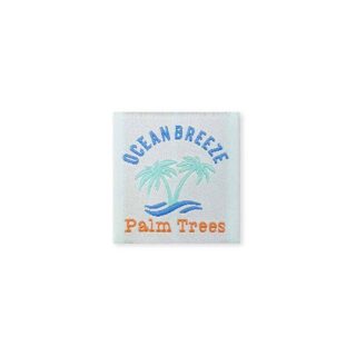 Weblabel “ocean breeze - palm trees” – 31 x 32 mm