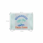 Weblabel “ocean breeze - palm trees” – 31 x 32 mm