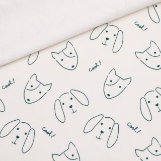 French Terry leichter Kuschelsweat - Cool Dogs - Cremeweiß