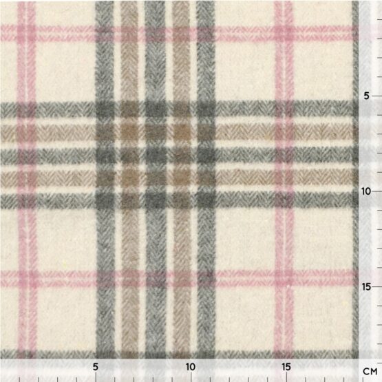Mantelstoff-Kariert-Natur Altrosa