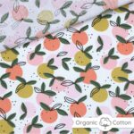 Popeline - Peaches - Weiß ORGANIC