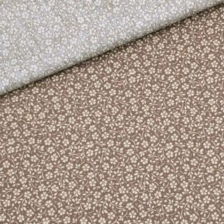 Popeline - kleine Blumen - Rose Brown