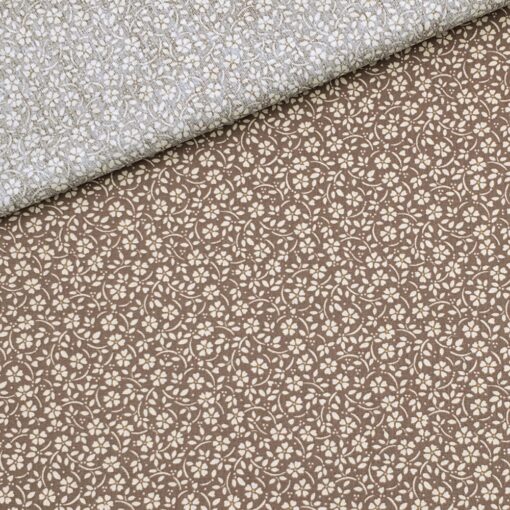 Popeline - kleine Blumen - Rose Brown